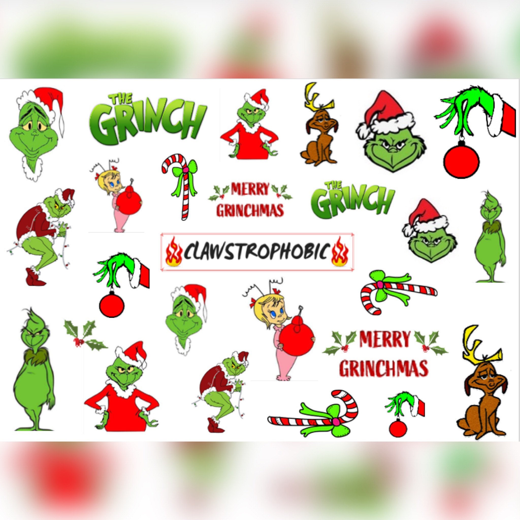 The Grinch Who Stole Christmas - Nail Art - Moon Sugar Decals