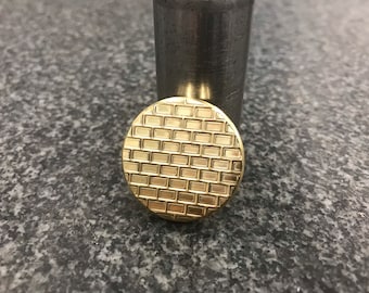 Solid Brass Brick Wall Worry Coin, Contact Coin, Pocket Coin, Fidget Coin, Haptic Coin,  Worry Stone, Textured, Nice Gift