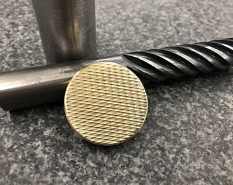 Solid Brass Knurl/Diamond Textured Worry Coin, Contact Coin, Pocket Coin, Fidget Coin, Haptic Coin, Worry Stone, Nice Gift