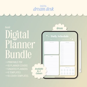 Digitale planner | Planneromslagen | Dagelijks, wekelijks, maandelijks | Notities, zelfzorg, gewoontetracker, wachtwoordblad | GoodNotes, school