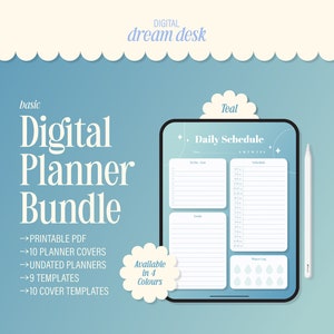 Digitale planner | Planneromslagen | Dagelijks, wekelijks, maandelijks | Notities, zelfzorg, gewoontetracker, wachtwoordblad | GoodNotes, school