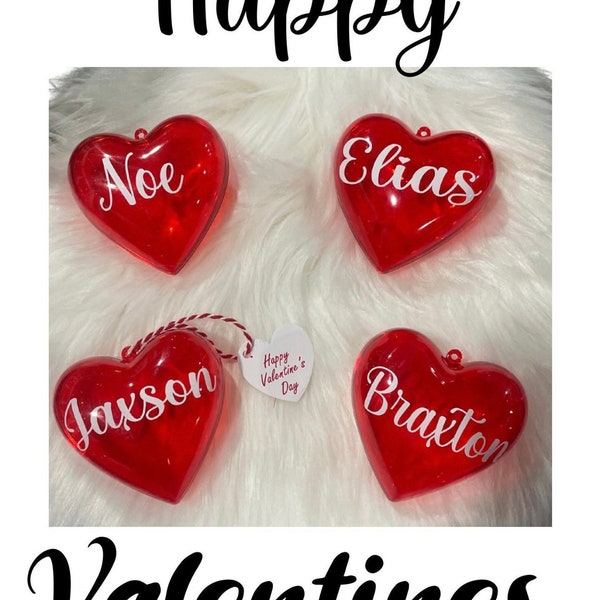 Personalized Fillable Heart| Personalized Valentine Favor Classroom | Valentine | Custom Kid Valentine Name Heart Favor Class Valentine