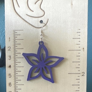 Wooden flower Earrings, Botanical jewelry, Floral Nature Inspired Earrings, Unique Gift for her