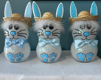 Light Up Easter Bunny Decor | Glitter Glass, Handmade