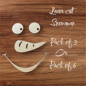 Laser cut  set of 3 or 6  snowman faces, DIYwoodencraft, Blanks,wood blank snowman,Christmas Blanks,Woodblanks