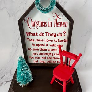 Christmas in Heaven Memorial|Christmas keepsake|Empty chair Loved One in Heaven|Remembrance Christmas|In loving memory gift