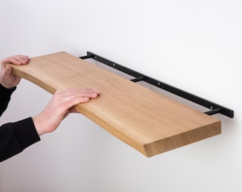 Oak Floating Shelf: Live Edge Wood Wall Display
