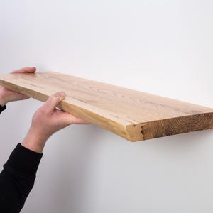 Minimalist Wooden Shelf For Home Organization, Handmade Oak Shelves, Floating Bookshelf With Live Edge, Modern Plant Shelf, Custom Shelves