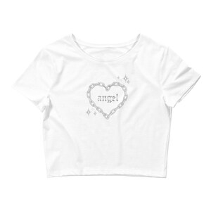 Chain Heart Crop Top Graphic Tee