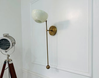 Beautiful Handcrafted Brass Italian Wall Scone Modern Brass Stilnovo Style Vanity Light Wall Light Fixture