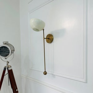 Beautiful Handcrafted Brass Italian Wall Scone Modern Brass Stilnovo Style Vanity Light Wall Light Fixture