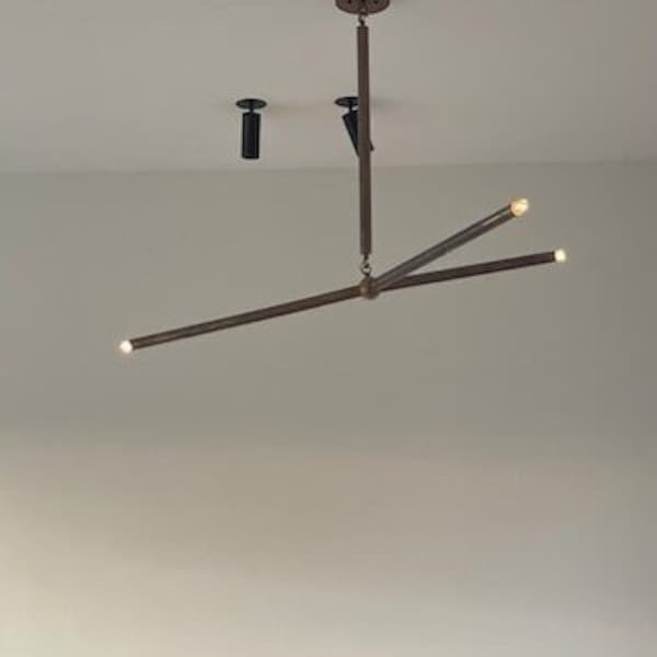 Beautiful 3 Light Modern Brass Sputnik Chandelier Light Fixture