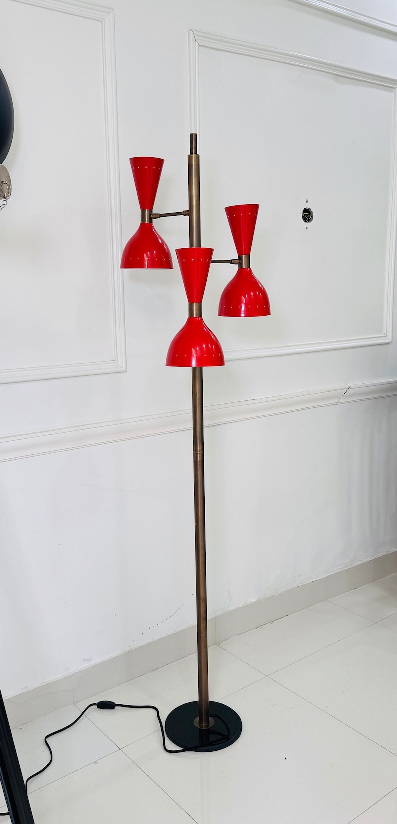Brass Mid-Century Modern Floor Lamp - Italian Style, Handcrafted image 1