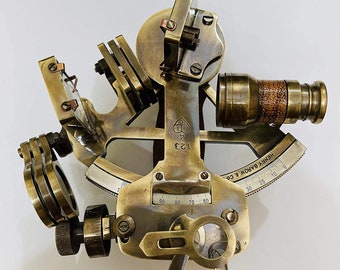 Nautical Hand-Made 6&quot; Antique Brass Working Navigational Sextant Marine Ship Astrolabe Model Sextant