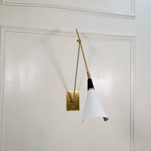 Brass Wall Lamp - Mid Century Modern Sconce Light with Custom Finishes
