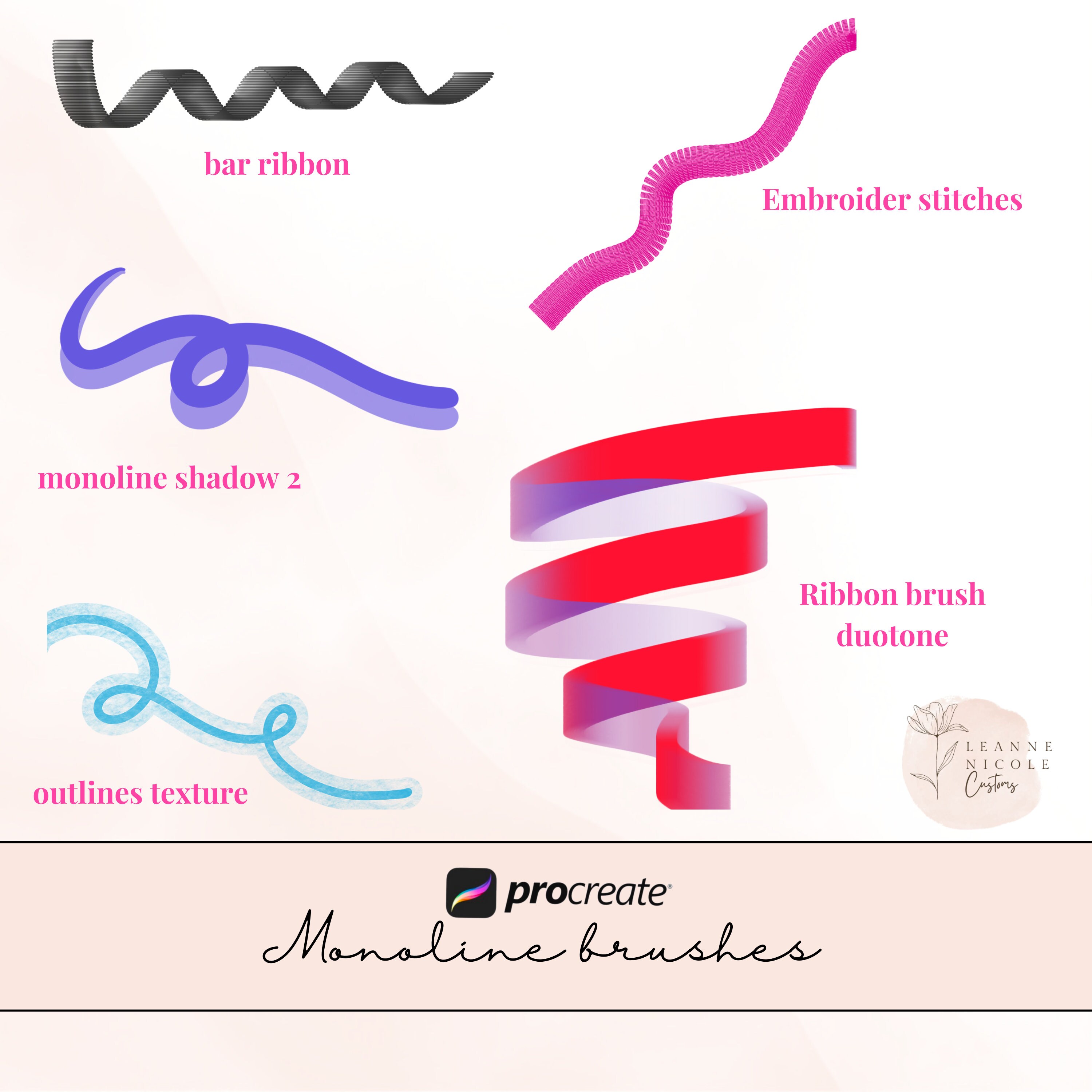 Set of 30 Outline Brushes, Procreate, Procreate Brush Set, Procreate ...