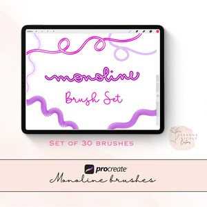 Set of 30 Outline brushes, procreate, procreate brush set, procreate stamp, outline brush, procreate brush, outlines, procreate lettering