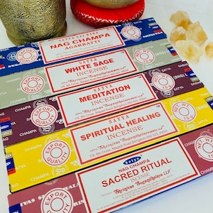 Satya Incense, Meditation Incense, White Sage Incense, Nag Champa Incense, Relaxation Products, Home Fragrance, Positive Vibes,