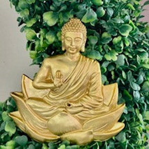 Buddha Incense Holder, Incense Stick Holder, Buddha & Lotus, Meditation, Yoga, Zen