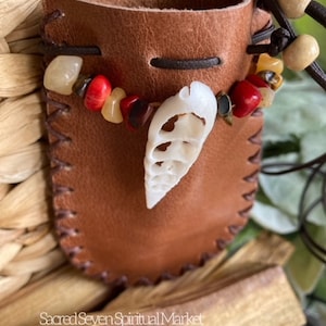 Leather Pouch, Arrow Head Leather Pouch, Spiritual Bag, Crystal Pouch, Medicine Pouch, Metaphysical Tools
