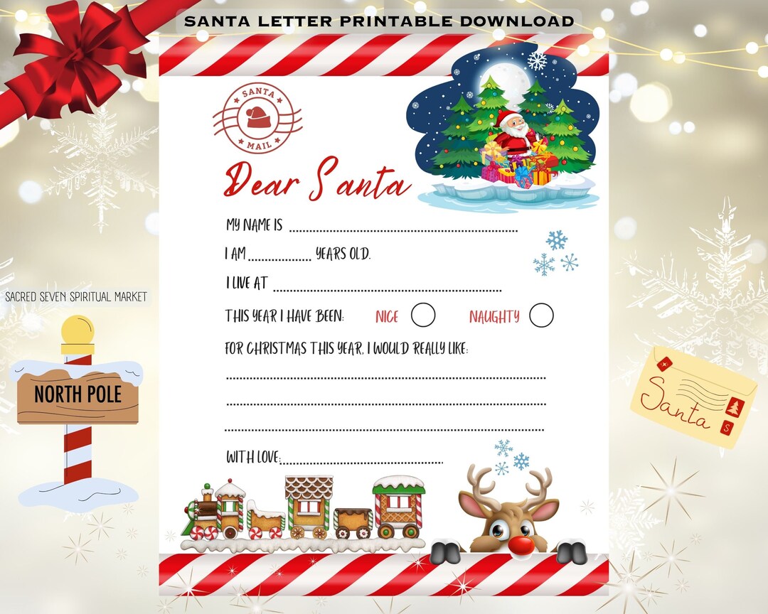 Santa Letter, Santa Claus Printable, Christmas Printable, North Pole ...