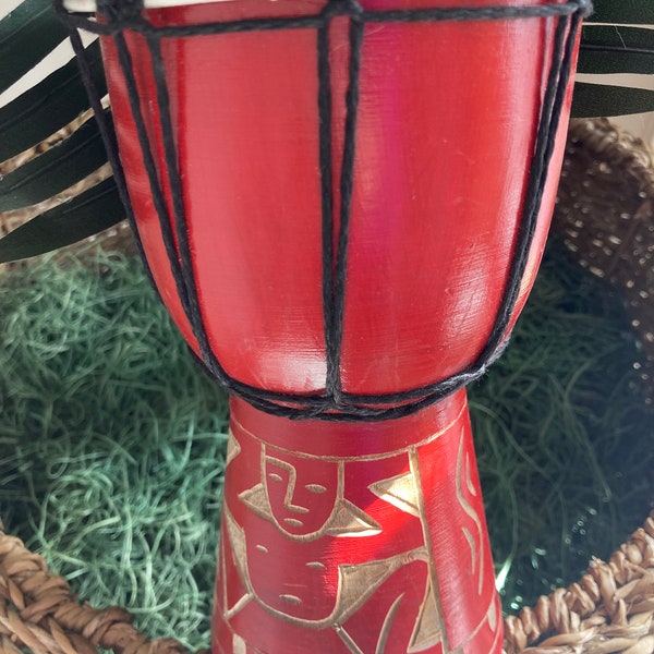 Djembe Drum Carved, Drum, Mahogany Drum, Musical Instrument, Handcrafted Drum, Sound Therapy,