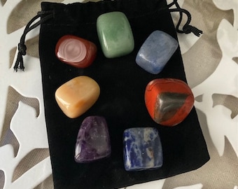 Chakra-balanceringsset, kristallen, trommelstenen, cadeauset, meditatie