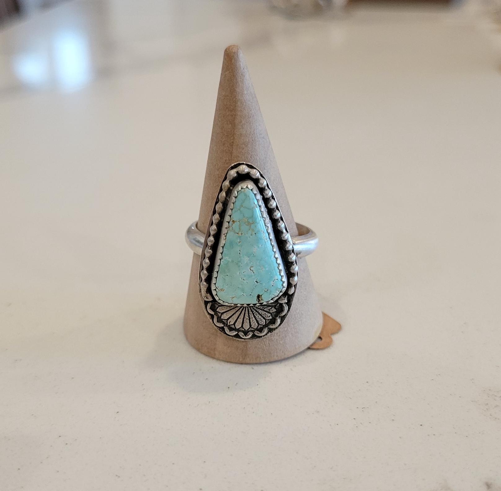 Turquoise (Patagonia) ring in Sterling Silver, size 8 1/2.