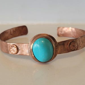 Turquoise and Copper cuff bracelet