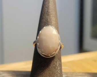 Pink Opal Ring, Sterling Silber, Größe 7 1/2