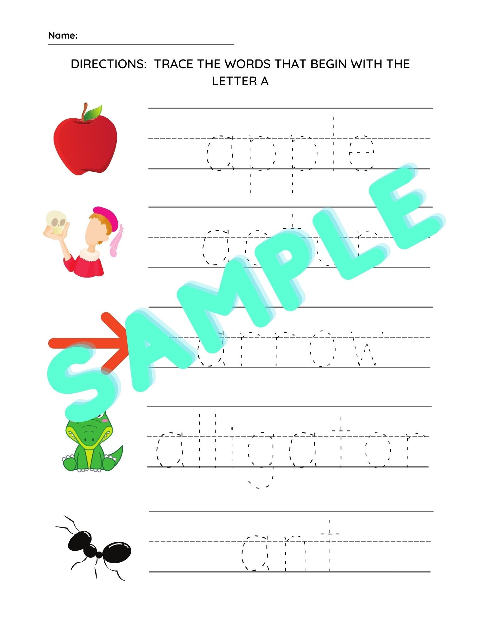 tracing and handwriting worksheets for preschool and etsy