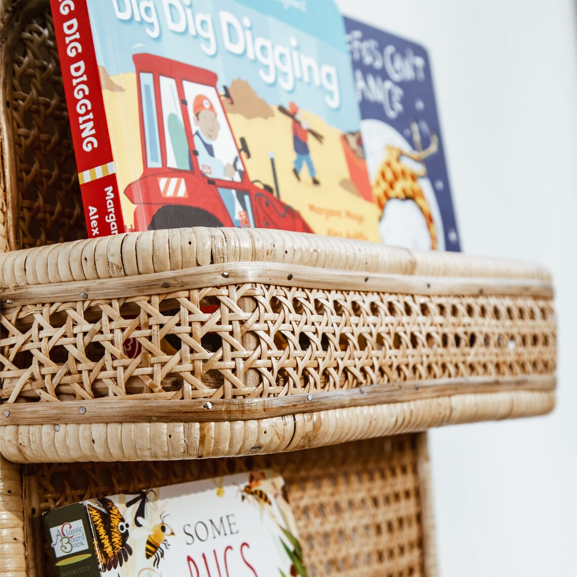 Tiered Rattan Shelves / Rattan Bookshelves / Rattan Spice Rack Etsy