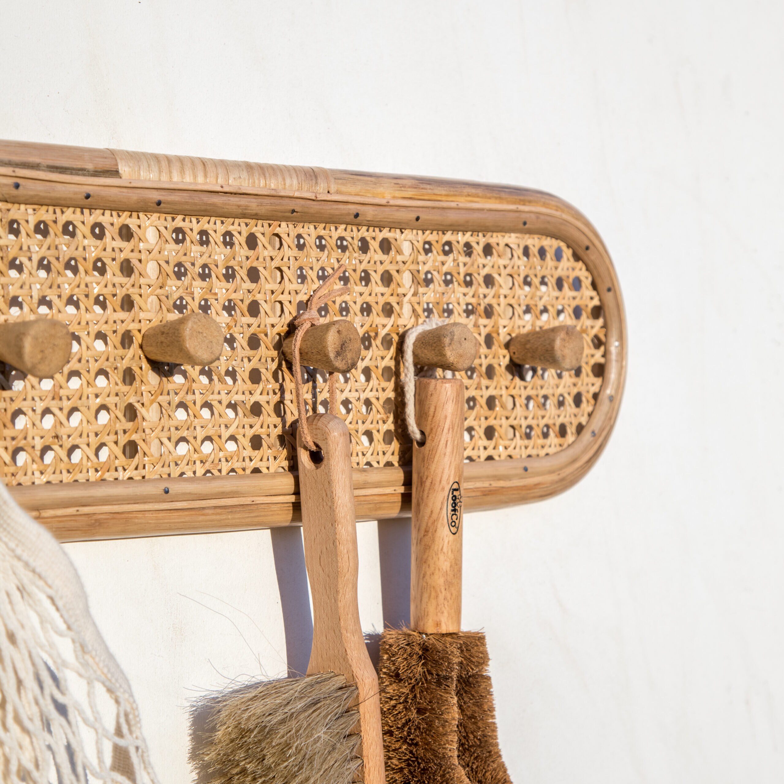 Rattan Coat Rack Wicker Wall Peg Rack Bamboo Wall Hook Rack Etsy Hong