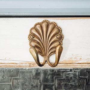 Crochet mural en laiton, double