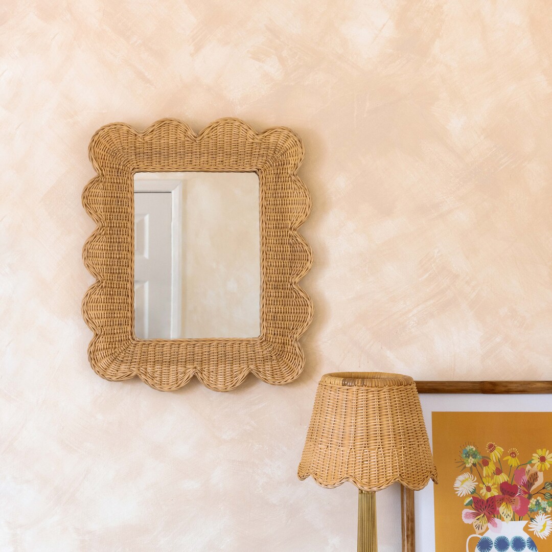 Rattan Mimi Scalloped Mirror Medium - Etsy