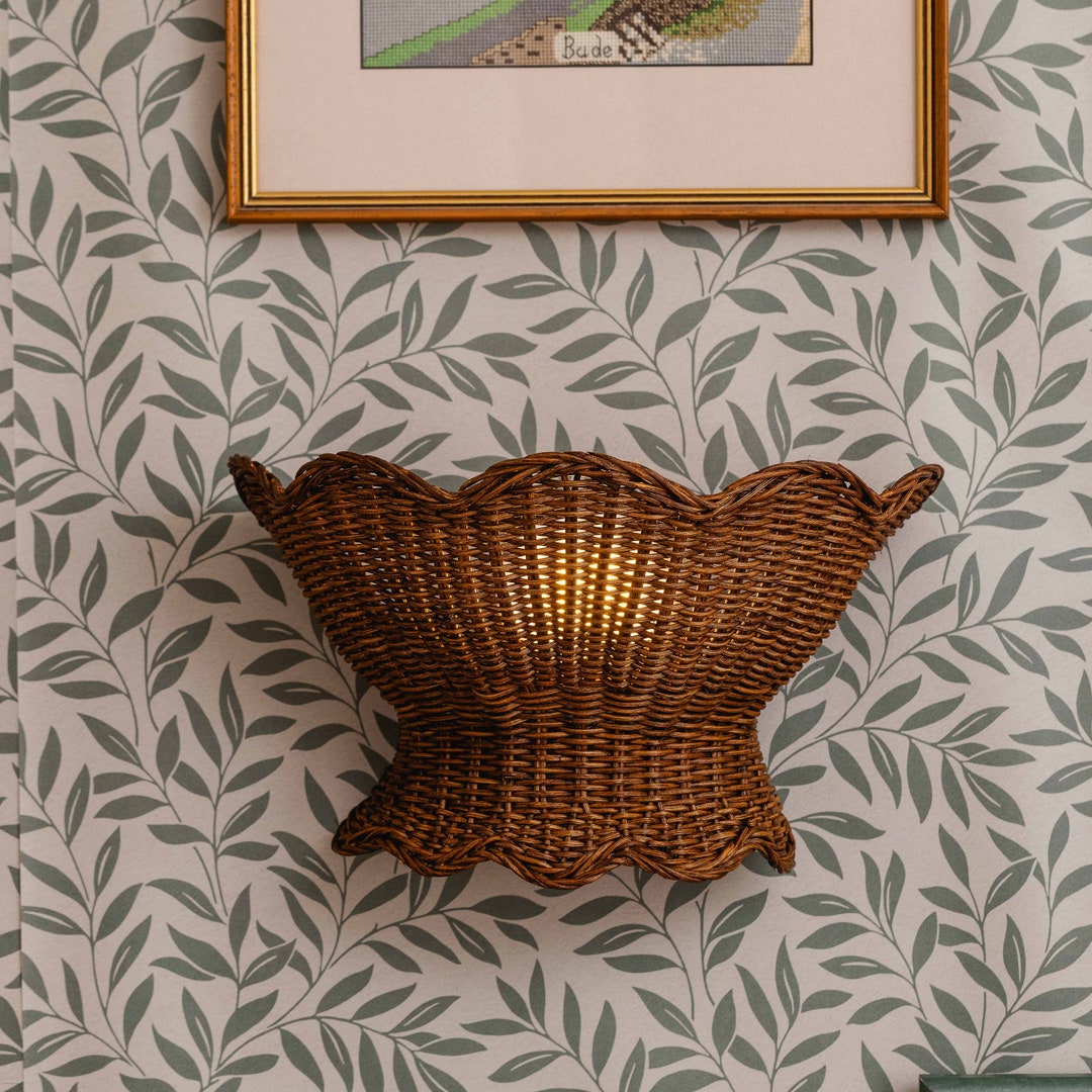 Anar Rattan Wall Light (teak) - Etsy UK