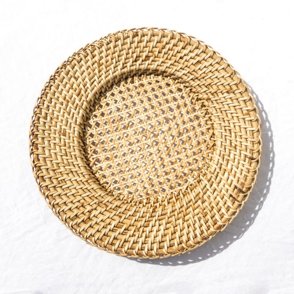 Woven Rattan Placemat, Wicker Plate Charger