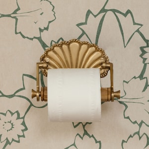Porta rotolo di carta igienica in ottone a conchiglia