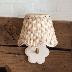 Rattan Scalloped Lampshade / Wicker Pendant Shade (Small)