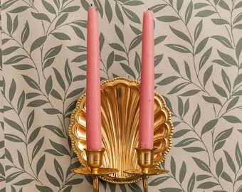 Shell Brass Wall Sconce, Lacquered Brass (Dual)