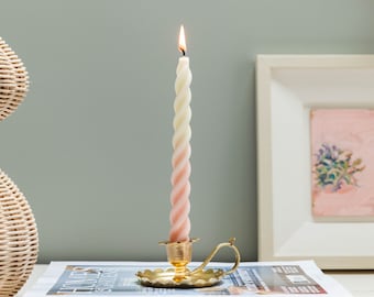 Scalloped Brass Candle Holder