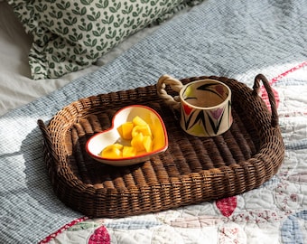 Mini plateau en rotin Chunky (teck)