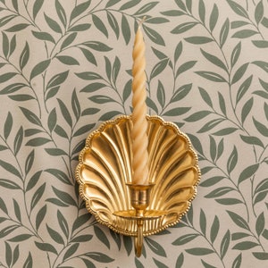 Shell Brass Candle Holder / Brass Wall Sconce (Single)