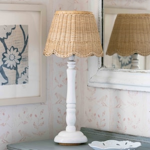 Rattan Scalloped Lampshade / Wicker Pendant Shade (Medium)