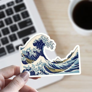 The Great Wave off Kanagawa Japanese Art Masterpiece Car Bumper Vinyl Sticker College Student Internet Meme Funny Laptop Decal Stickers