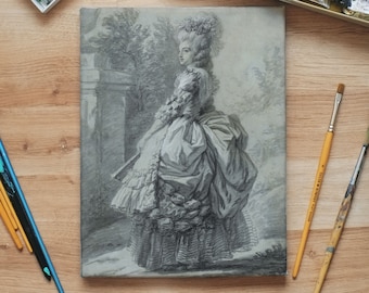 Marie Antoinette in a Park, Elisabeth Louise Vigée Le Brun Print Of Painting, Unframed, Art Canvas, Masterpiece, Classic Artwork, Picture,