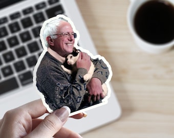 Bernie Sanders candidato presidencial POTUS gato coche bumper vinilo pegatina broma universidad estudiante internet meme divertido portátil calcomanía pegatinas