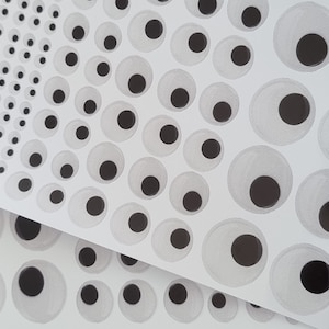 Googly Eye Stickers: Eye Bombing, Planner Decals, 53 Pairs