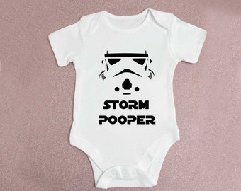 Storm Pooper The dark Side Baby Grow Body Grow Body Suit Onsie Babygrow Bodysuit 0-3 Months 3-6 Months 6-9 Months 9-12 12-18