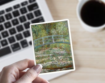 Monet's Water Lilies Painting Vinyl Sticker: Laptop Decal